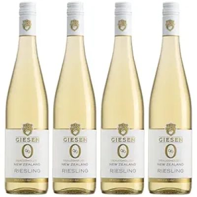 Giesen Non-Alcoholic Riesling - Premium Dealcoholized White Wine from New Zealand | 4 PACK