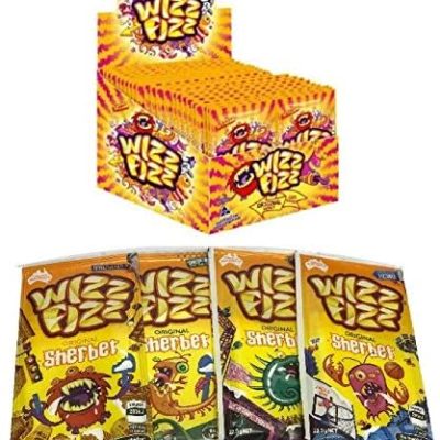 Wizz Fizz 50 Original Sherbet Sachets with Mini Spoon - 12.5g Per Sachet Party Favor Candy for Kids - Candy Buffet Sweets - Made in Australia