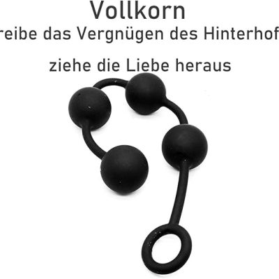 SeLgurFos Unisex Silicone Plug 4 Pull Beads Ball Masturbation Erotic Prostate Massager Dilator Male Female Gay Sex Toy (S)