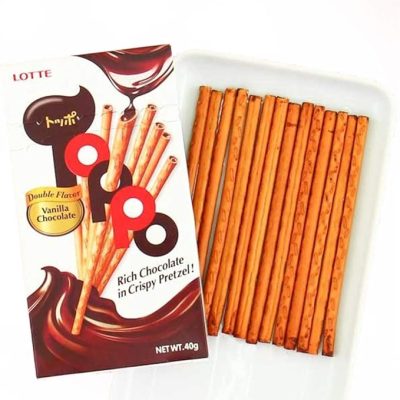 Lotte Toppo Double Chocolate Flavour Pretzel Sticks, 40 g (Pack of 3)