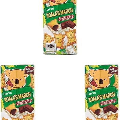 Lotte Koala's March Chocolate Filled Cookies, 37 g (Pack of 3)