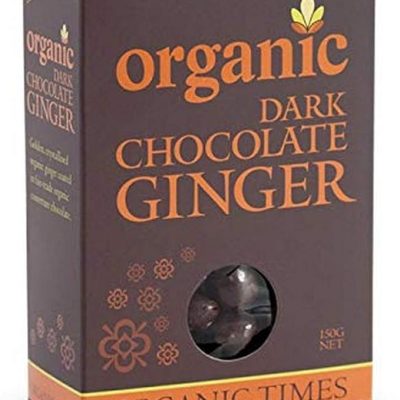 Organic Times Organic Dark Chocolate Coated Ginger Packet, 150 g