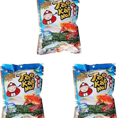 Tao Kae Noi Seafood Flavour Crispy Seaweed Snack, 32 g (Pack of 3)