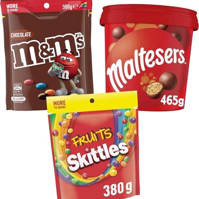 Skittles Chewy Lollies & Chocolate Party Bundle (Maltesers, M&M's, Skittles)