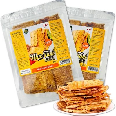 Sweet and Spicy Vietnamese Squid Snack (400g) - Premium Quality, Bold Taste, Budget Friendly, Perfect for Gatherings, Mực Cán Tẩm Vị