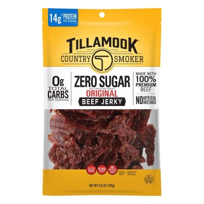 Tillamook Country Smoker Keto Friendly Zero Sugar Beef Jerky, Original, 6.5 Ounce