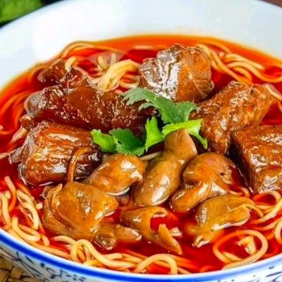 Beef brisket noodle meal for one person